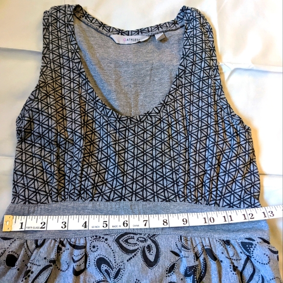 Athleta Dress Vyasa Asphalt Gray Tiger Lily Sleeveless Floral - Picture 7 of 10